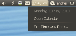 ubuntu unity interface date time applet