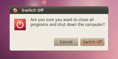 screenshots ubuntu 10.04 switch off dialog