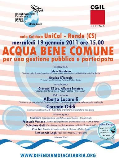 acqua pubblica all'Unical