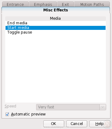 Flexibly start, pause, or stop audio and video through custom animation effects in OpenOffice.org Impress 3.1