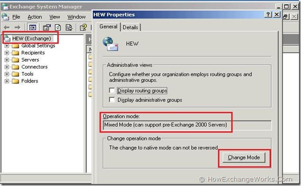 Change Exch 2003 Mode
