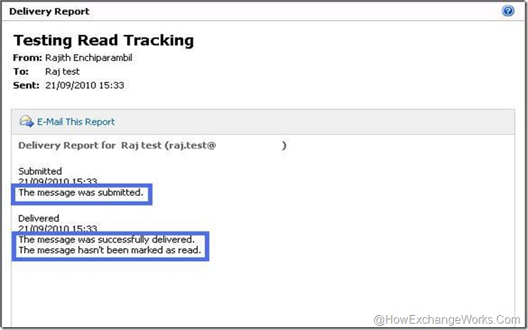 Read tracking in Exchange 2010
