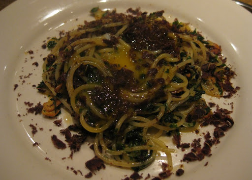 Spaghettini with Sardinian Cured Tuna Heart and Egg Yolk