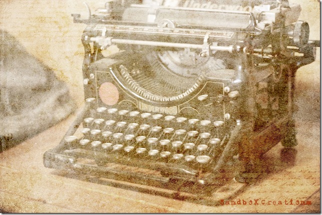 Od Underwood typewriter reworked with logo