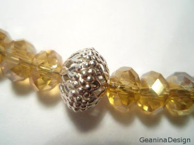 Colier din cristale Swarovski galbene, GeaninaDesign.
