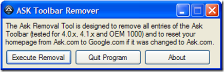 Ask Toolbar Remover