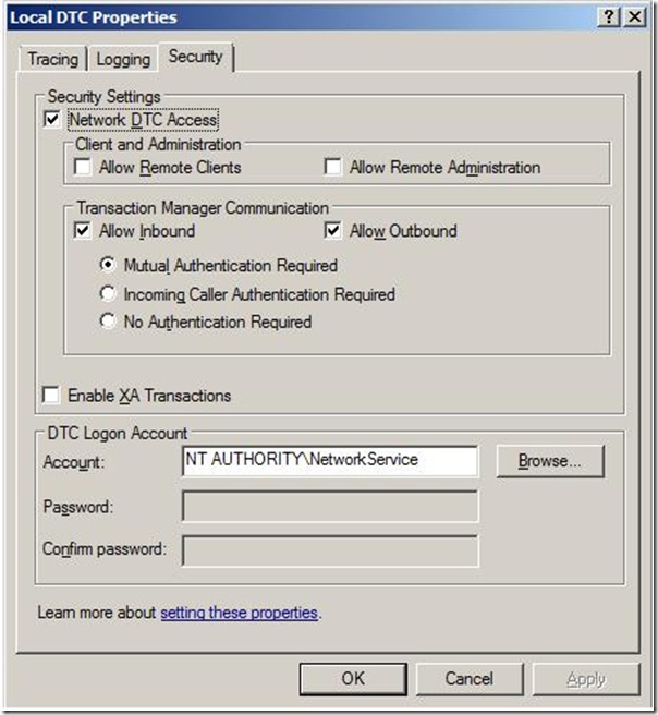 Удалить DTC. Server properties - Security Tab. Клиент удалил вас. Enabled distributed com. Allowed clients