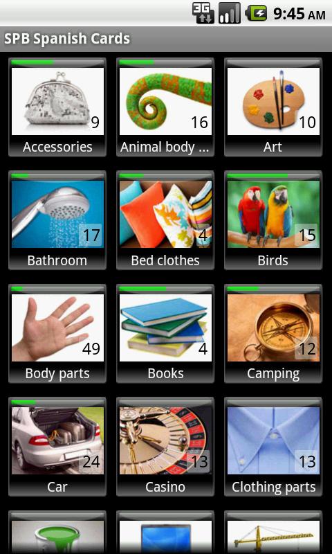 Android application SPB Spanish Cards screenshort