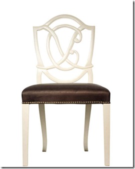 charlotte moss monogram chair - house beautiful