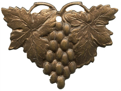 Vintaj Brass Harvest Grapes Pendant from Rings & Things