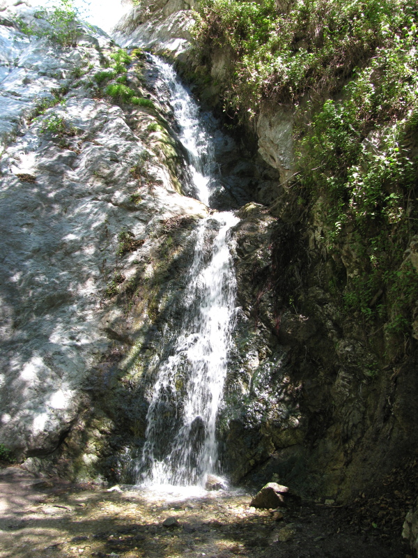 The whole of the falls in Monrovia Canyon.