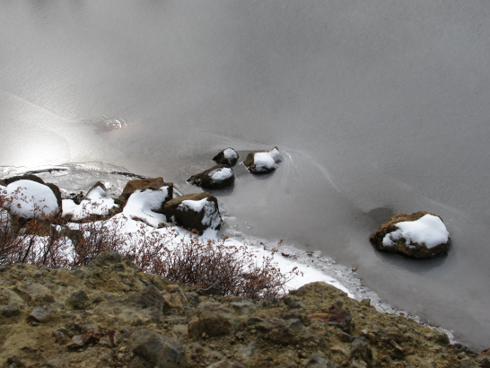 The lake ice.