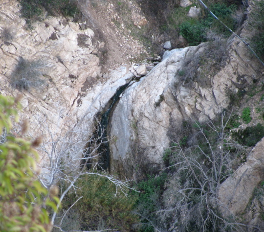 The top of one of the waterfalls in Rubio Canyon.