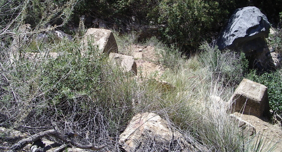 Ruins of the former resort lodge.