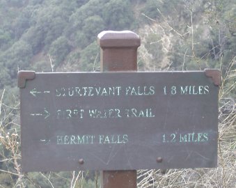 Sign marking the First Water Trail.