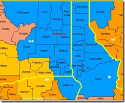 Map of Spokane DMA