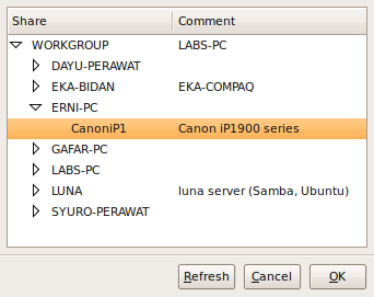 Screenshot SMB%20Browser Menginstall Printer di Ubuntu Melalui Jaringan LAN