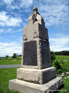 One of the many, many memorial markers at Gettysburg.