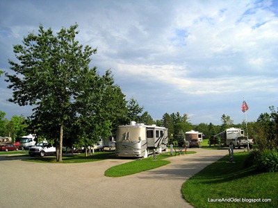 Two rows of RV sites.