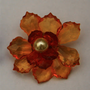 Aksesoris Bros [AB31] Motif Bunga warna orange ukuran 4,5x4,5cm
