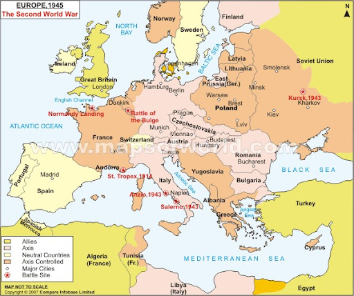 Map Of Europe In 1945
