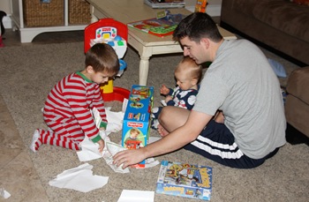 the boys opening presents (1 of 1)