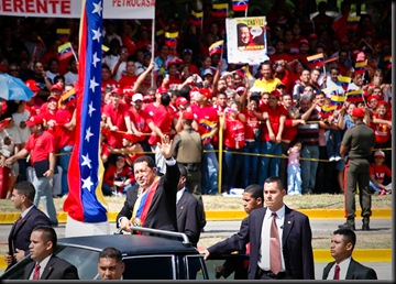 Chavez Waves to the Crowd