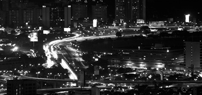 Caracas highway at night