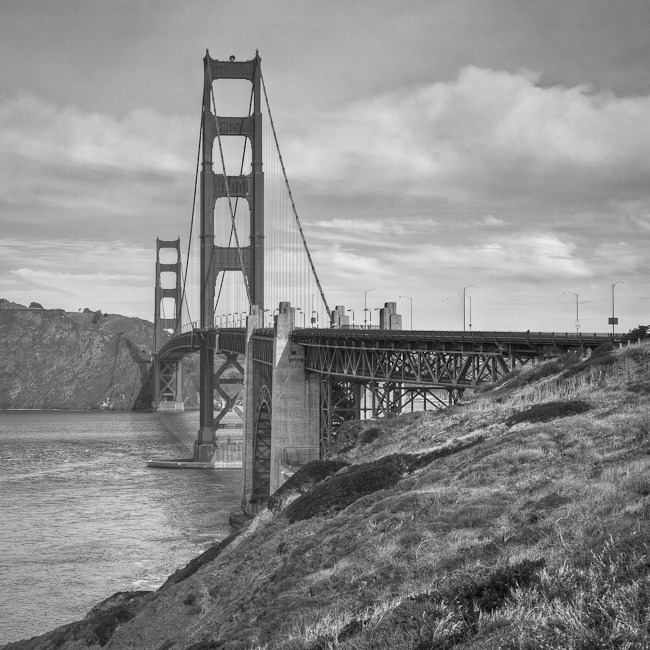 Golden Gate Bridge Black and White-3