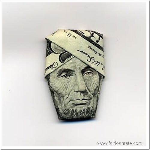 5 dollar note folded like a sikh