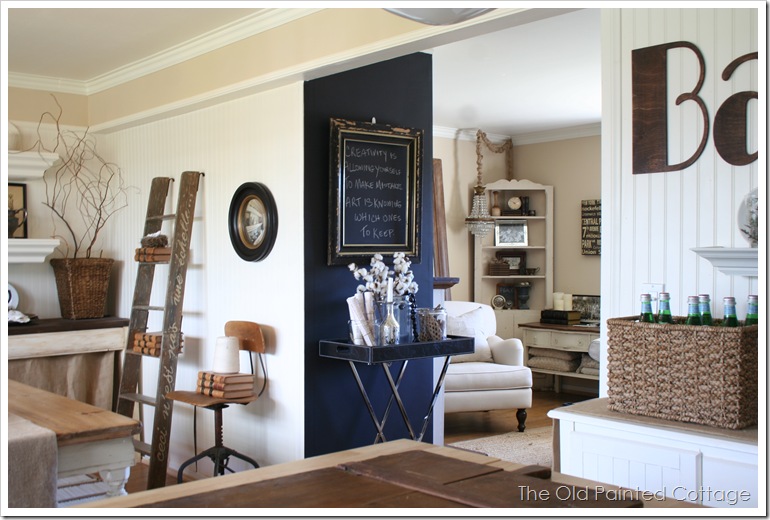 Dining Room (Cinder Block Wall) Makeover | The Old Painted Cottage ...