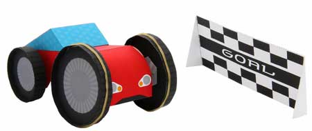 Elastic-powered Sports Car Papercraft