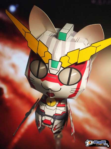 Anime Cat Unicorn Gundam Papercraft