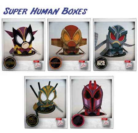 Super Human Boxes Papercraft