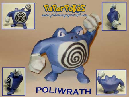 Pokemon Poliwrath Papercraft