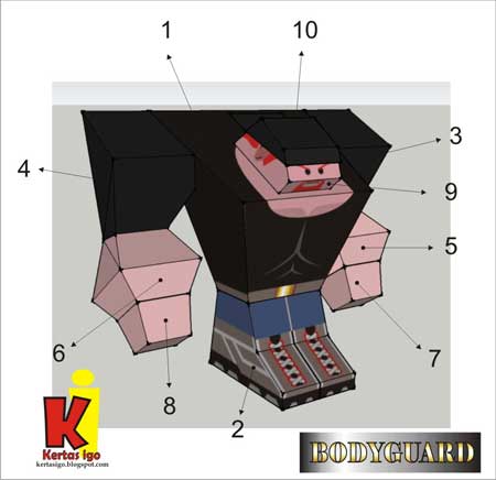 Bodyguard Paper Toy