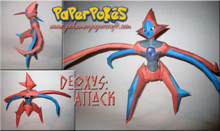 Pokemon Deoxys Papercraft Attack Forme