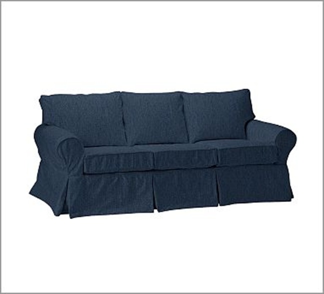 PB basic sleeper sofa indigo denim