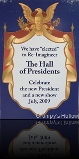 Hall of Presidents Sign