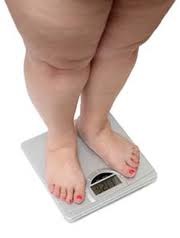 obese women weighing