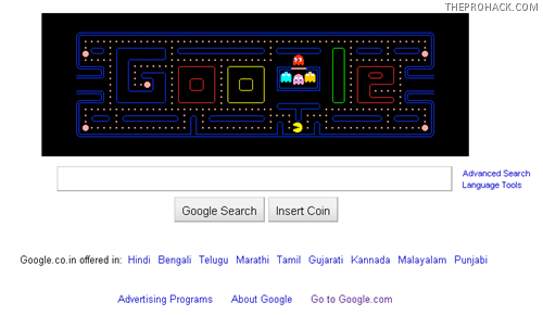 Google Celebrates Pacman – The Best Google Doodle Ever :) -  - theprohack.com