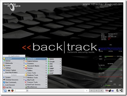 BackTrack in action - rdhacker.blogspot.com