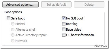 check the "No GUI boot" checkbox. 