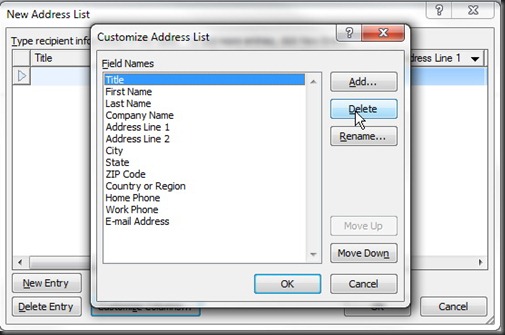 Cutom address list