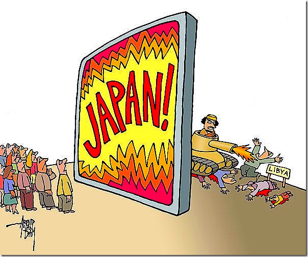 Focus on Japan, killing in Libya BY AREND VAN DAM