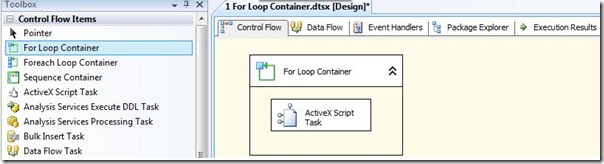SSIS For Loop Container