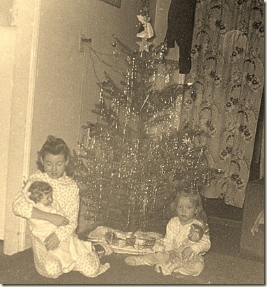 Sharon and Mary Christmas 1954 001