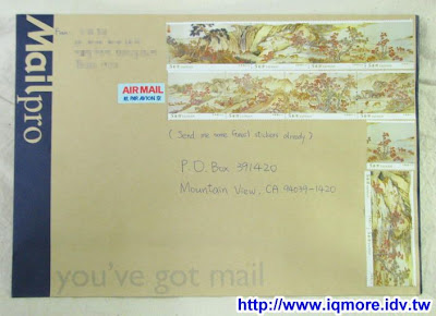 寄實體郵件領取Gmail貼紙過程分享 - 老貓測3C