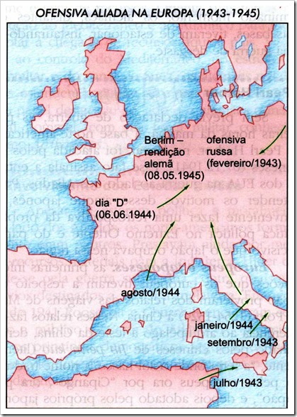 mapa ofensiva aliada na Europa