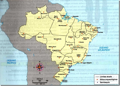 mapa sítios arqueológicos do Brasil